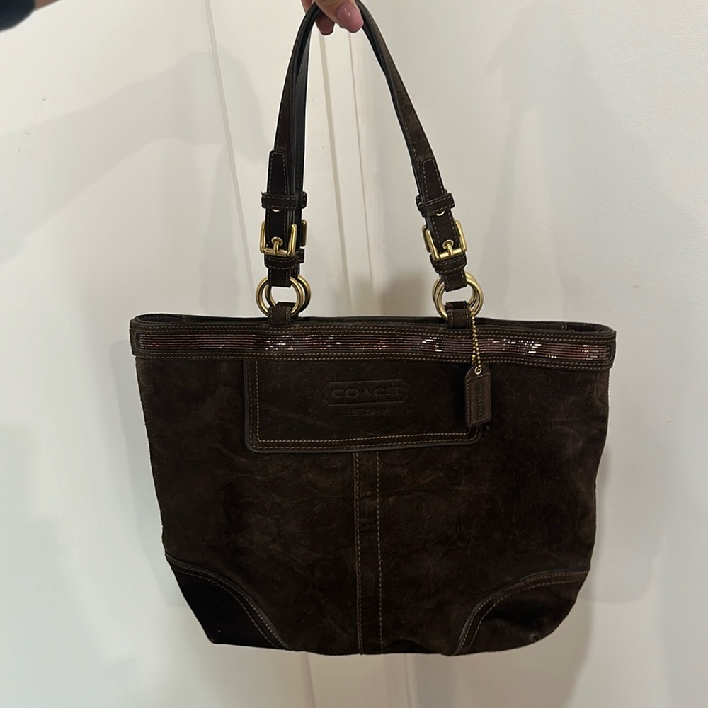 Coach Suede Shoulder Bag